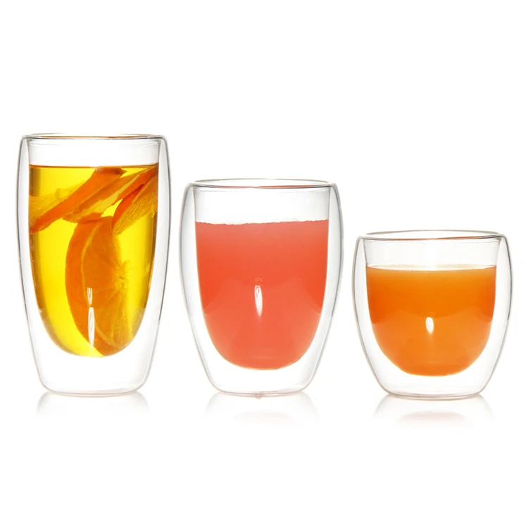 Customized High Borosilicate Material Mug,Reusable Cup,Double-layer Flat Bottomed Glass Coffee Cup