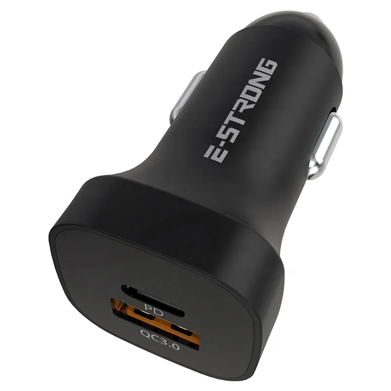 18W PD Travel Car Charger OEM Type-C Adapter PD USB C QC3.0 Dual Port USB A to USB-C Car Charger