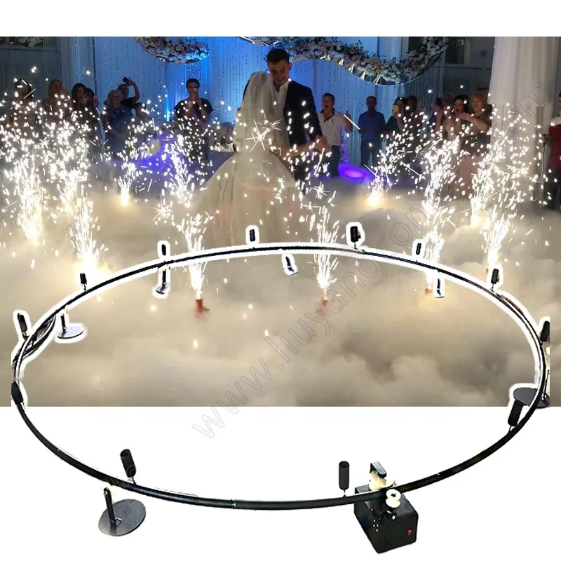 Dj Wedding Centerpiece Spark Fountain Machine Decoration Circle 360 Degree Rotate Cold Pyrotechnic Indoor Firework Firing System