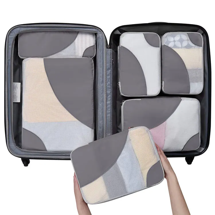 Travel accessories essentials bags 6pcs set travel luggage organizer packing cubes set for carry on suitcases