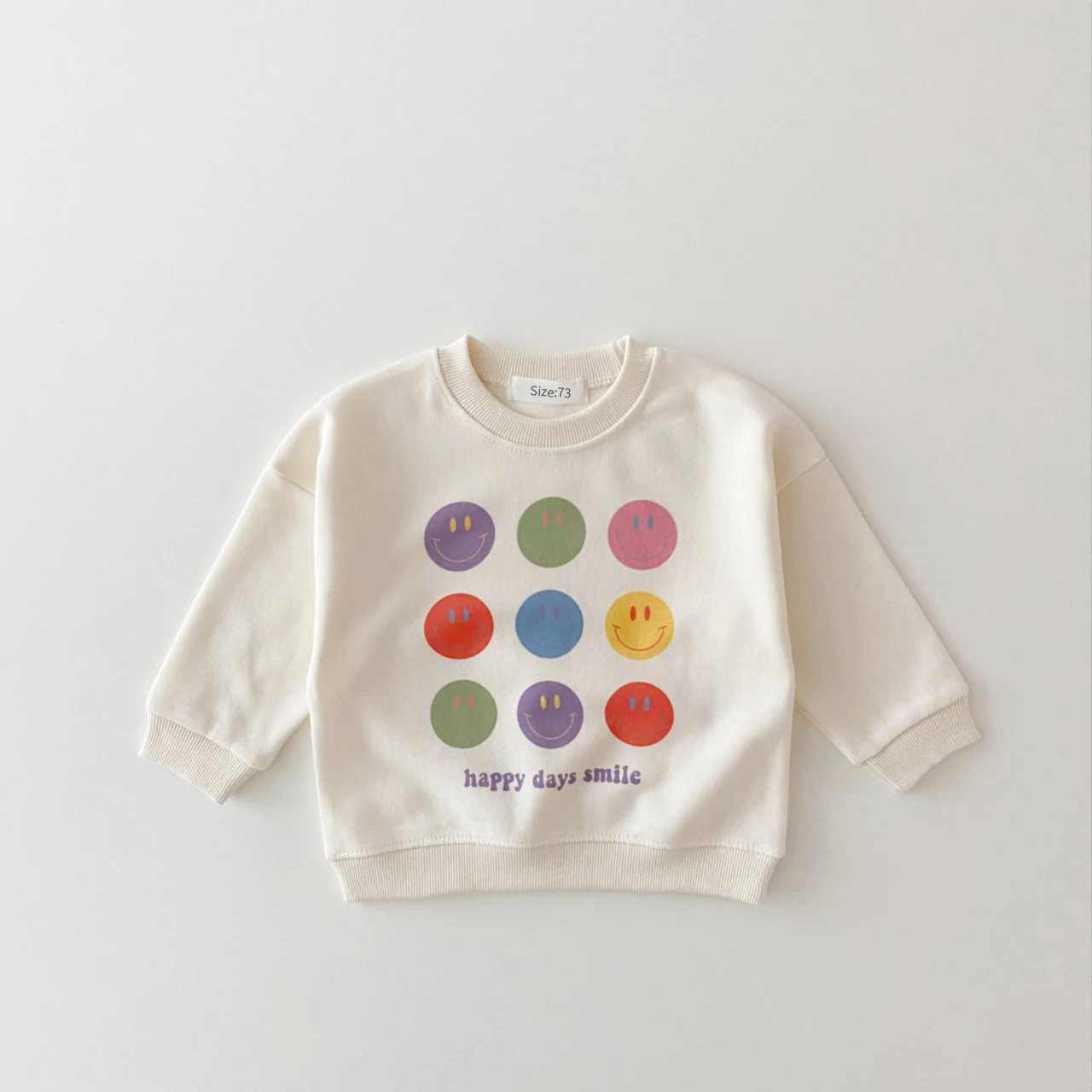 Korea Autumn Kids Clothing Set Baby Girls Cartoon Smile Sweatshirt Tops Jogger Casual Baby Outfits