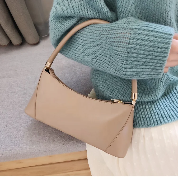 
High quality PU ladies Fashion underarm Bags Baguette Female Simple Retro Handbag for women Shoulder Bag 