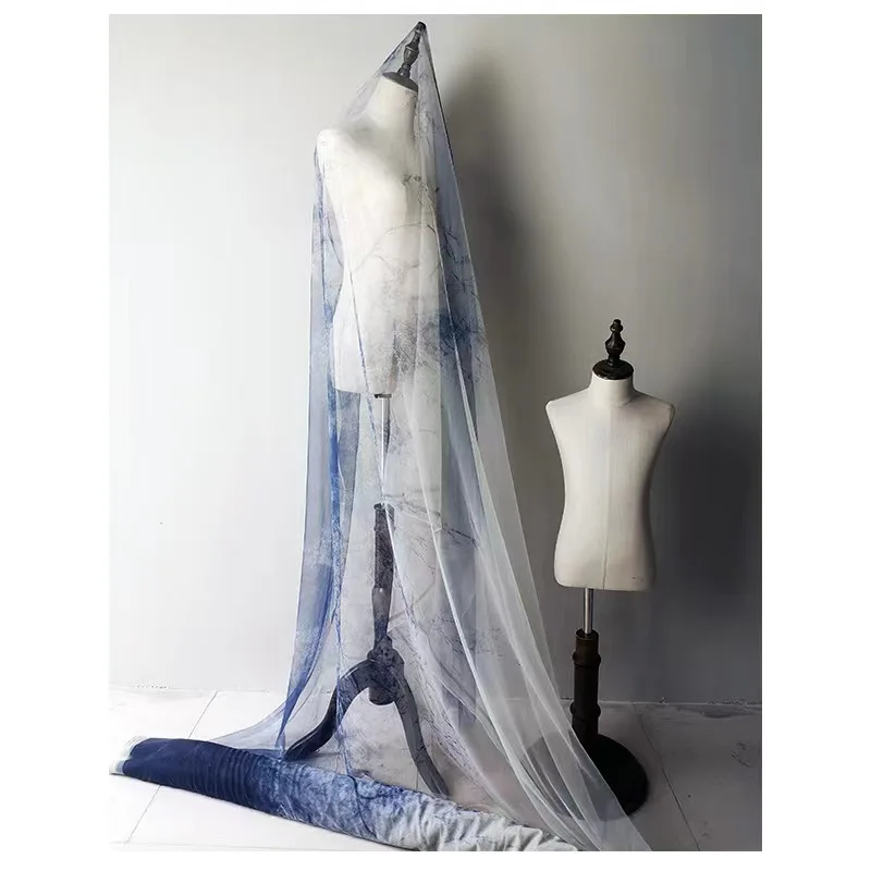 4 way stretch tulle fabric for dance dress textile custom digital print mesh fabric