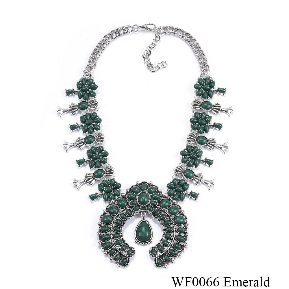 Navajo Jewelry Genuine Turquoise Squash Blossom necklace