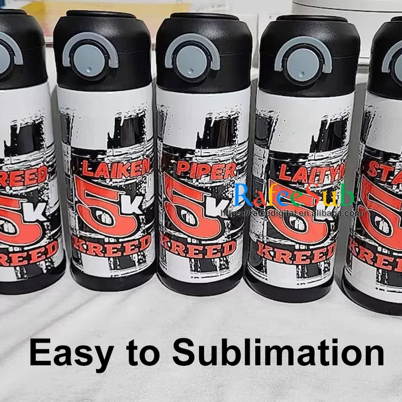 USA Warehouse 12oz 12 oz BPA Free Cute Insulated 304 Stainless Steel Blank Sublimation Water Bottle with Straw for Kids School