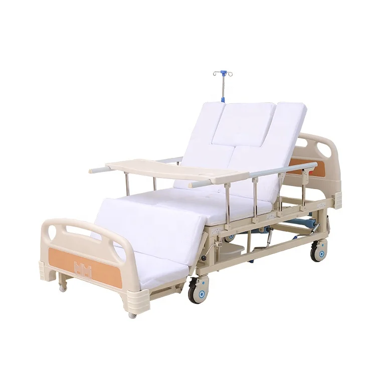 
China manufacturer Economic Metal Folding Hospital Bed With Mattress And Dining Table 
