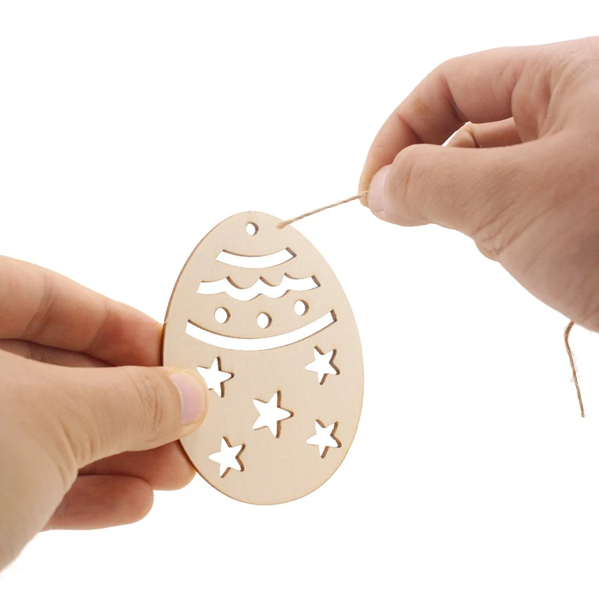 Wood Crafts Wooden Mix Easter Eggs Patterned Ornaments Crafts Handmade DIY Home Easter Decorations