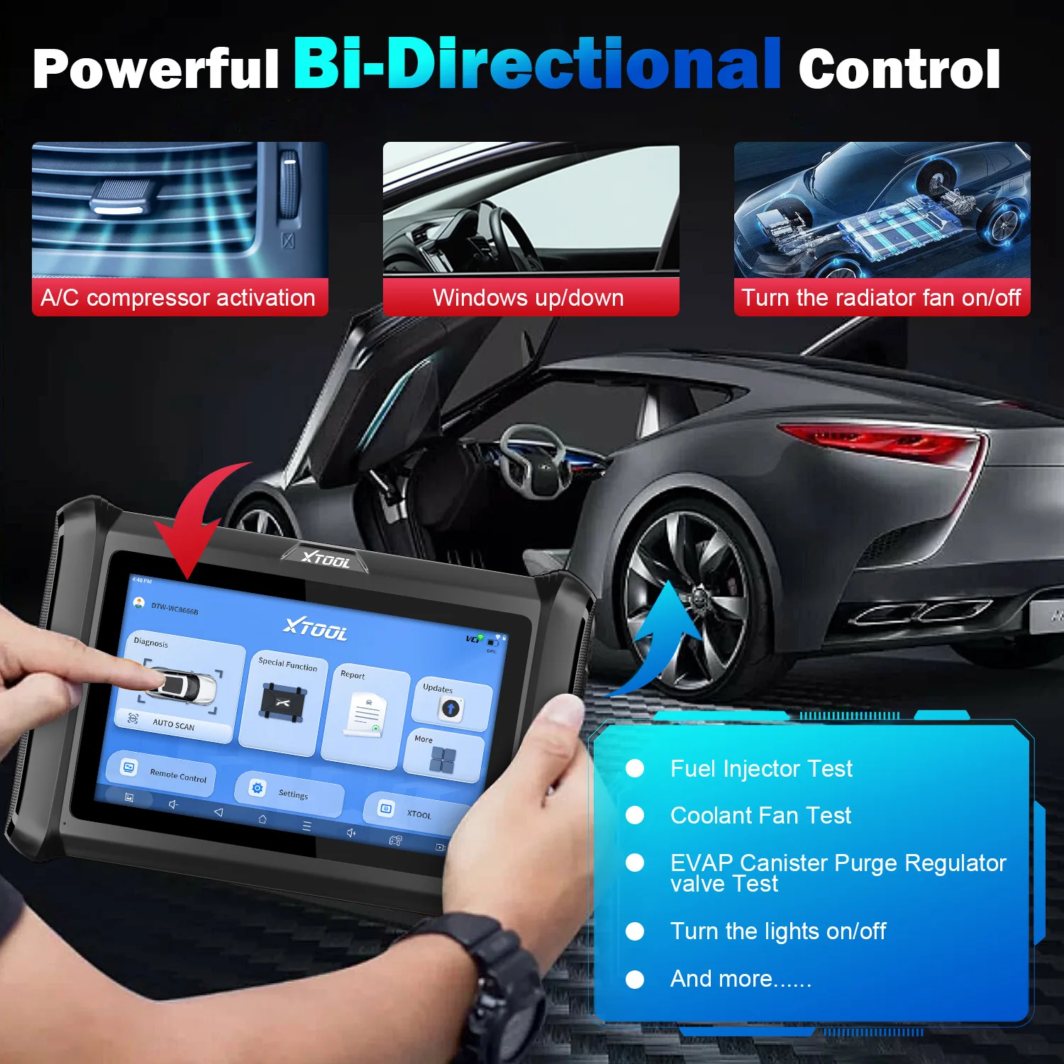 New XTOOL D7W Full System Diagnostic Tool Car Scanner ECU coding Bi-Directional Auto Diagnostic Machine with 36+ Services