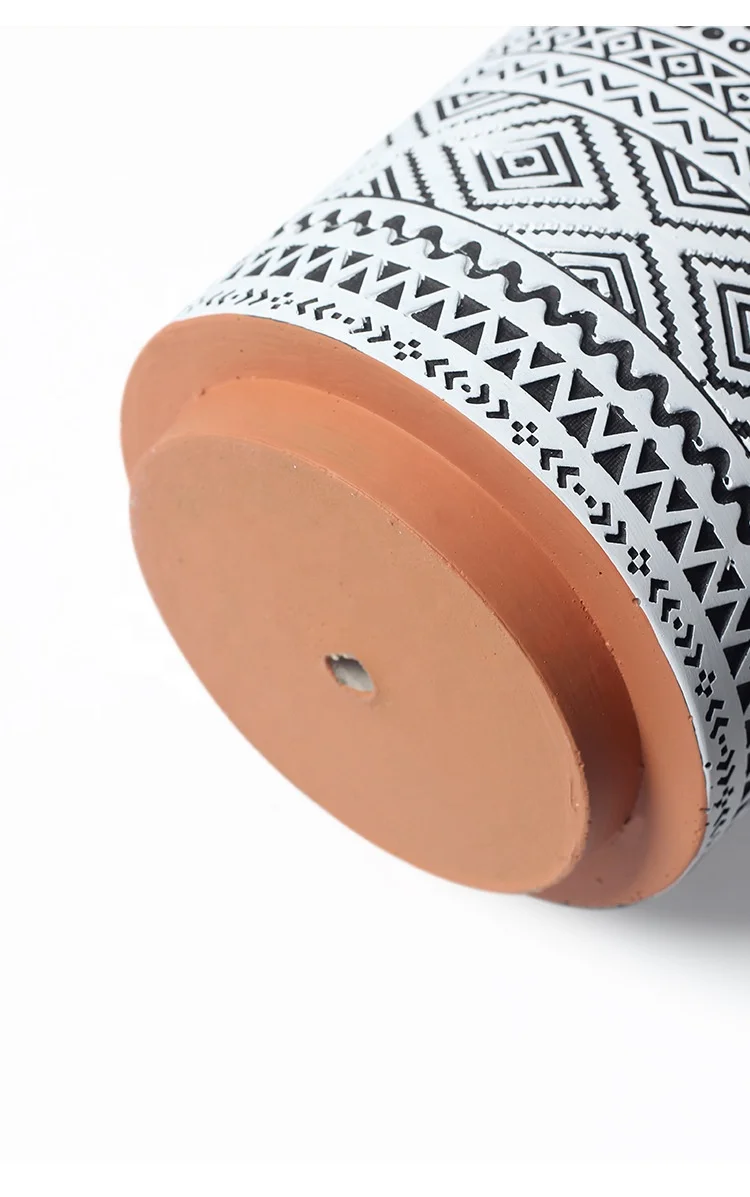 Nordic cement flowerpot ceramic machine carving fashion simple literary personality retro indoor Rose Green Rose bonsai