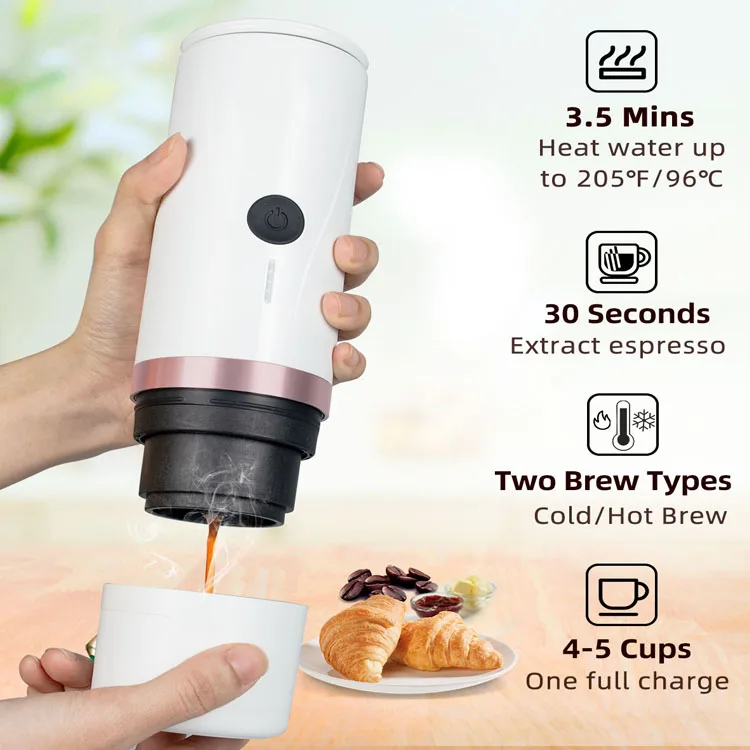 portable coffee maker for Nespresso Mini Smart Capsule Outdoor Camping Coffee Maker have black and white colors