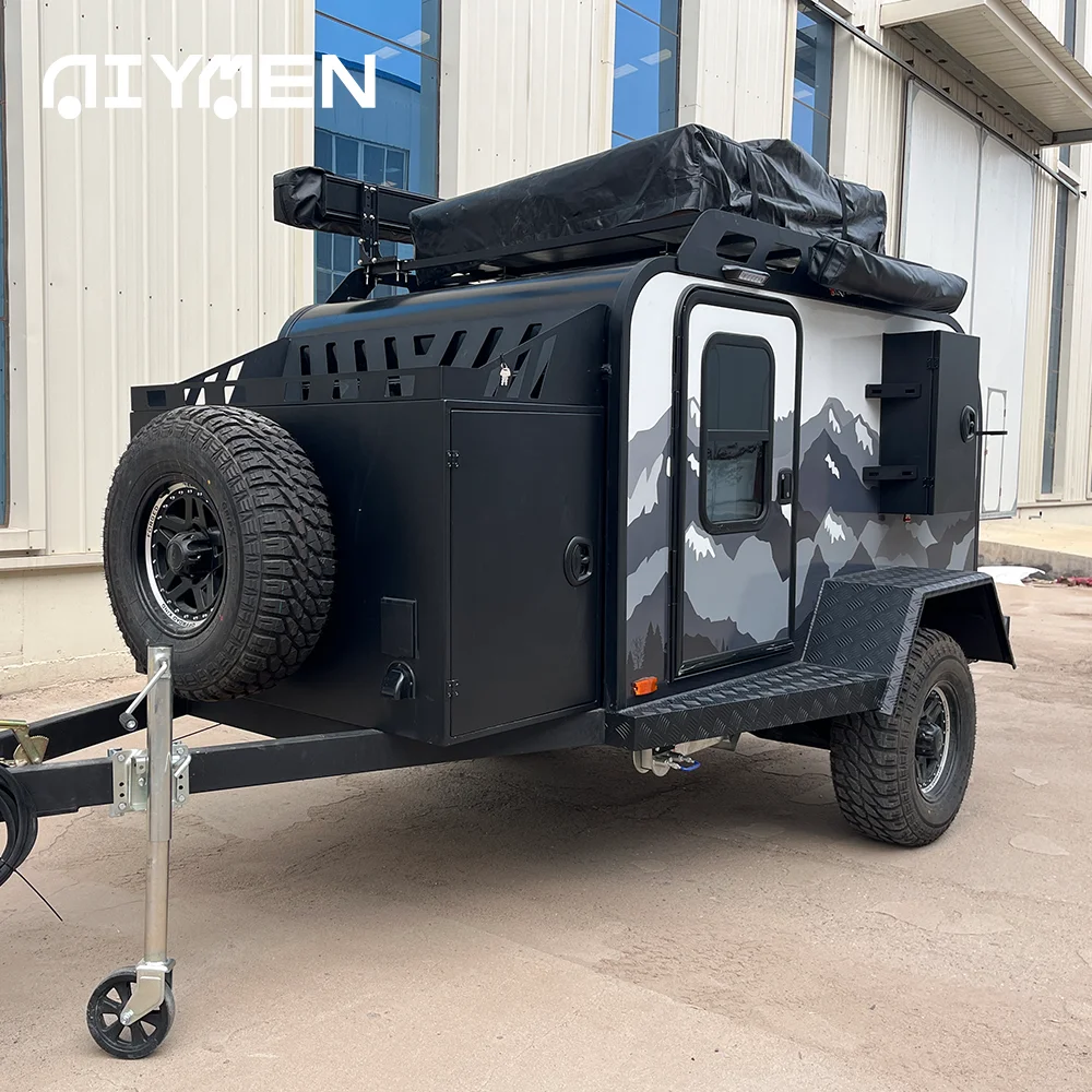 Luxury Mini Caravan Aluminium Material Outdoor Camping Fiberglass Offroad RV Travel Trailer with Independent Suspension