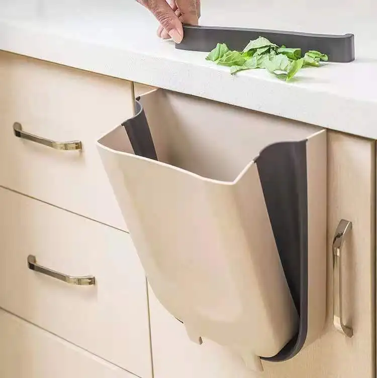 Компактная портативная настенная Складная подвесная мусорная корзина для кухни ванной
