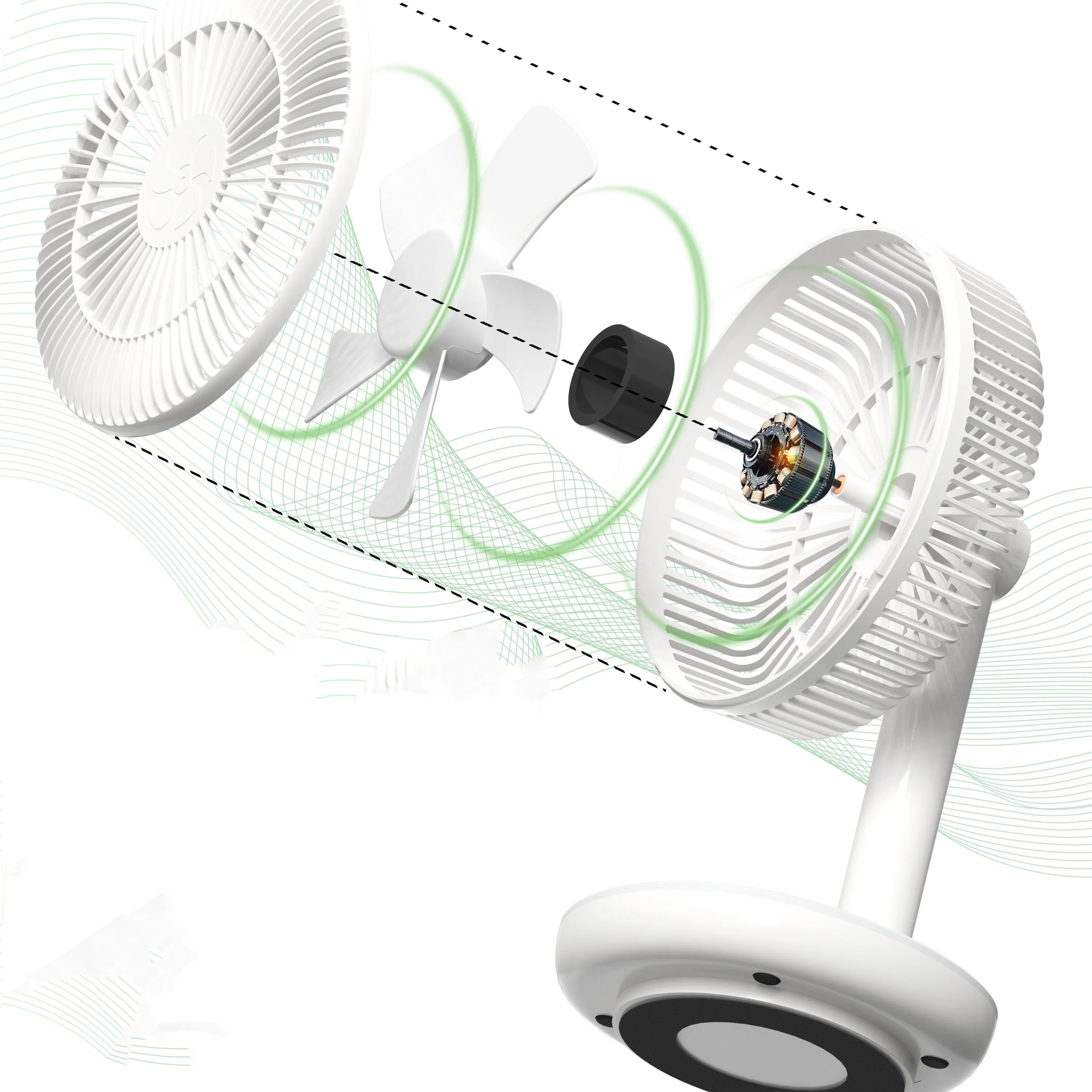 8 Inch Low Noise Rechargeable Portable Air Cooling Desktop Fan for Household