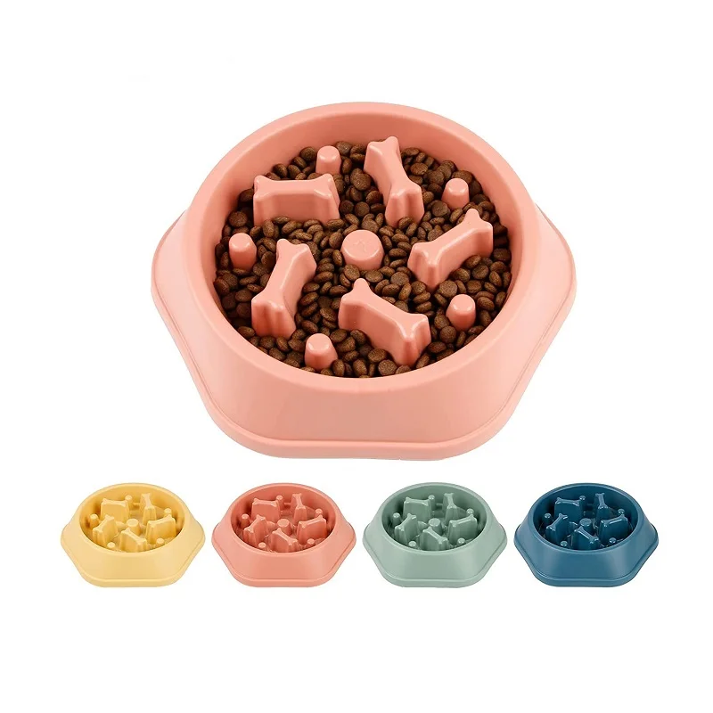 Wholesale Slow Eating Healthy Pet Bowl Anti Gulping Healthy Eating Non Slip Slow Feeder Dog Bowl for Small Medium Size Dogs