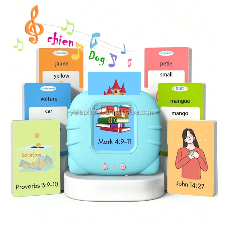 Turkish Arabic Flashcatds Learning Machine With 224 Words Talking Flash Cards Learning Toys