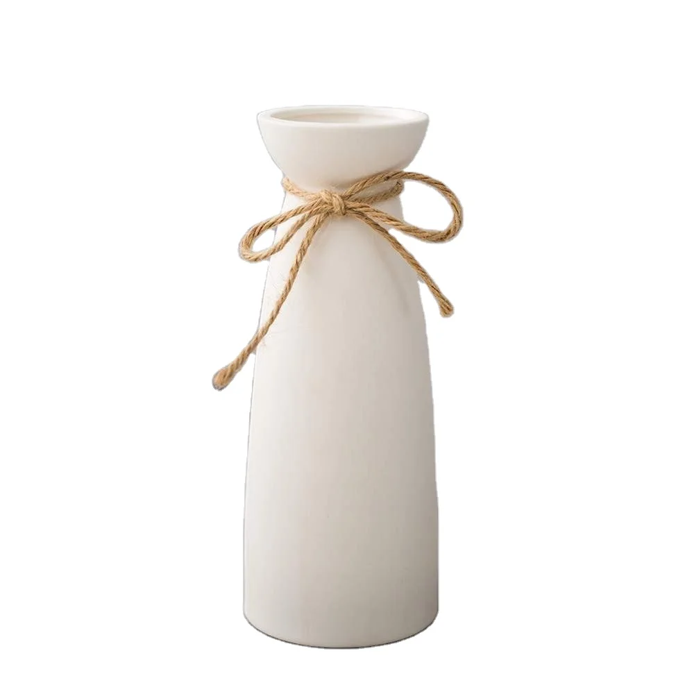 White mini Ceramic Vases indoor decoration glazed ceramic porcelain flower Vase