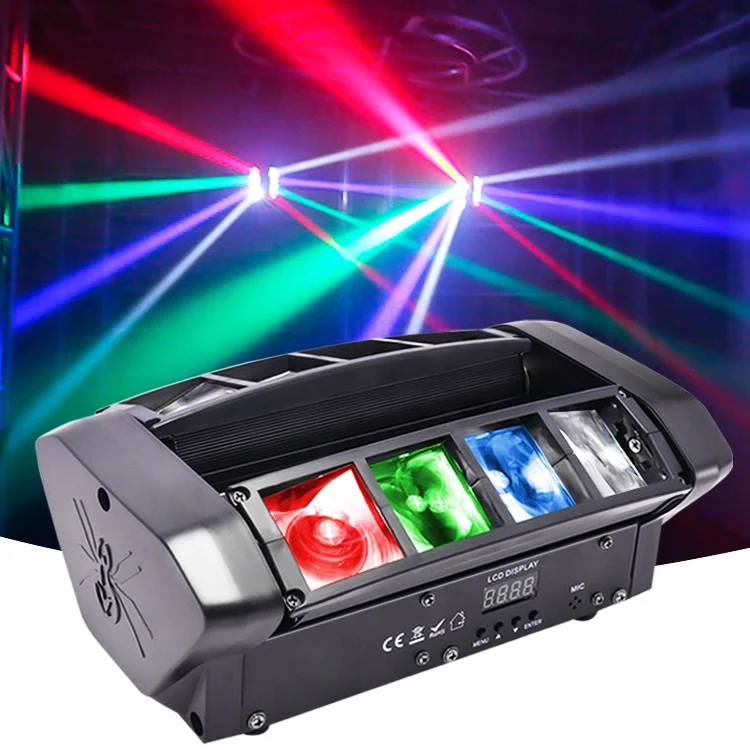 8 pcs eyes mini spider stage effect light dj floor price mini led moving head 8pcs 3w rgbw 4in1 spider light