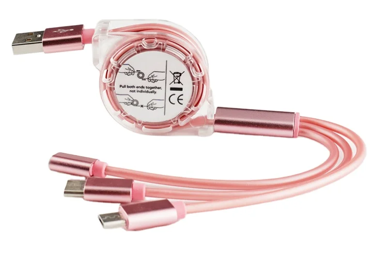 Многофункциональный 3 в 1 сублимационный пустой USB-кабель для зарядки мобильного телефона ежедневного использования