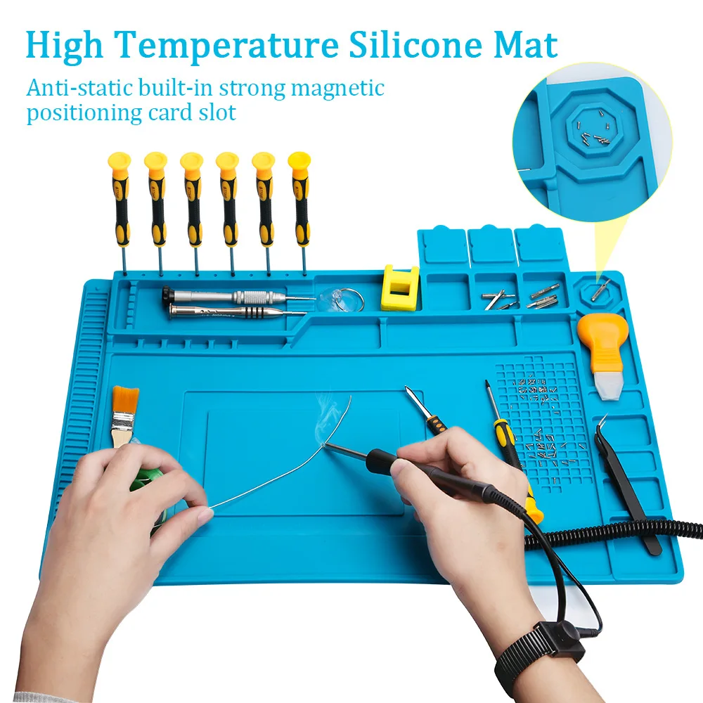 450X300 Silicone Repair Mat Non Magnetic Soldering Rubber Mat Heat Insulation Electronics Repair Carpet for Cellphone