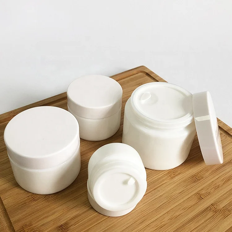 Cosmetic packaging 15g 20g 30g 50g 60g 100g 120g custom frosted porcelain cosmetic ceramic opal white glass jar