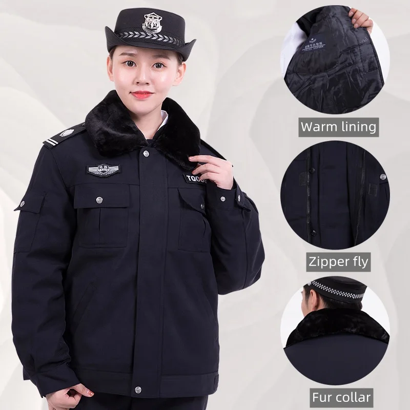 Customized Security Guard Winter Jacket Outerwear Multi Pockets Windproof Safety Security Winter Jackets