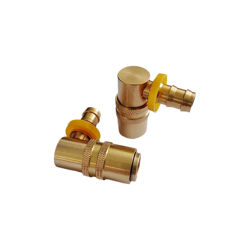 Female hose barbed Mechanical DN13 with indicator ring 90 degree elbow quick release coupling