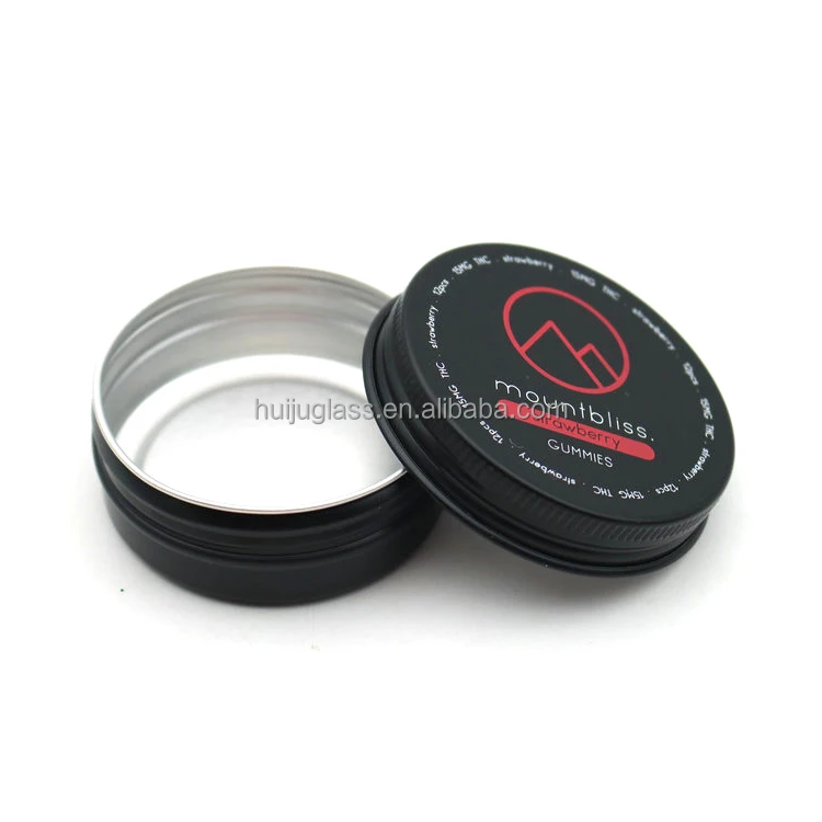 Black 15g 30g empty saffron tin boxes small saffron metal box round packaging saffron tin cans for gift