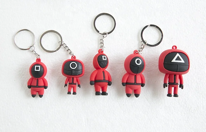 3d Pvc Squid Game Keyring Figures Key Ring Pendant  other key chains