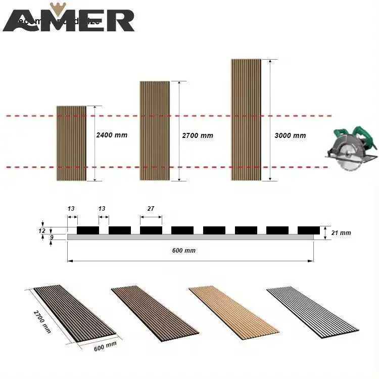 Amer Factory wholesale Top Quality Factory Price Decorative Soundproof Wood Acoustic Panels For House Wall