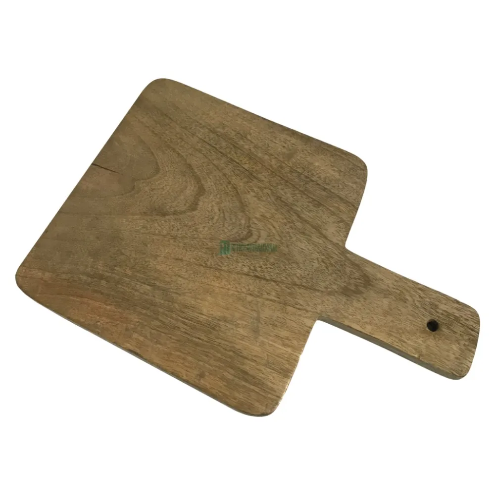 Small Wooden Pizza Board - Mini Mango Wood Chopping Block - Multi Purpose Wooden Board with Handle- Bulk Hand Pizza Board