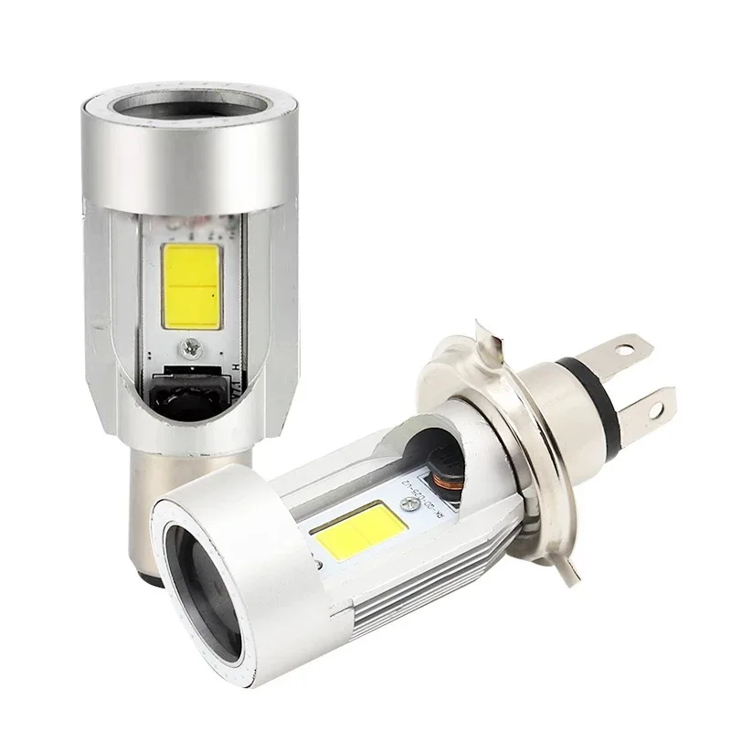 Cross-border F4 motorcycle light COB with aperture LED headlight H4 integrated built-in double claw BA20D