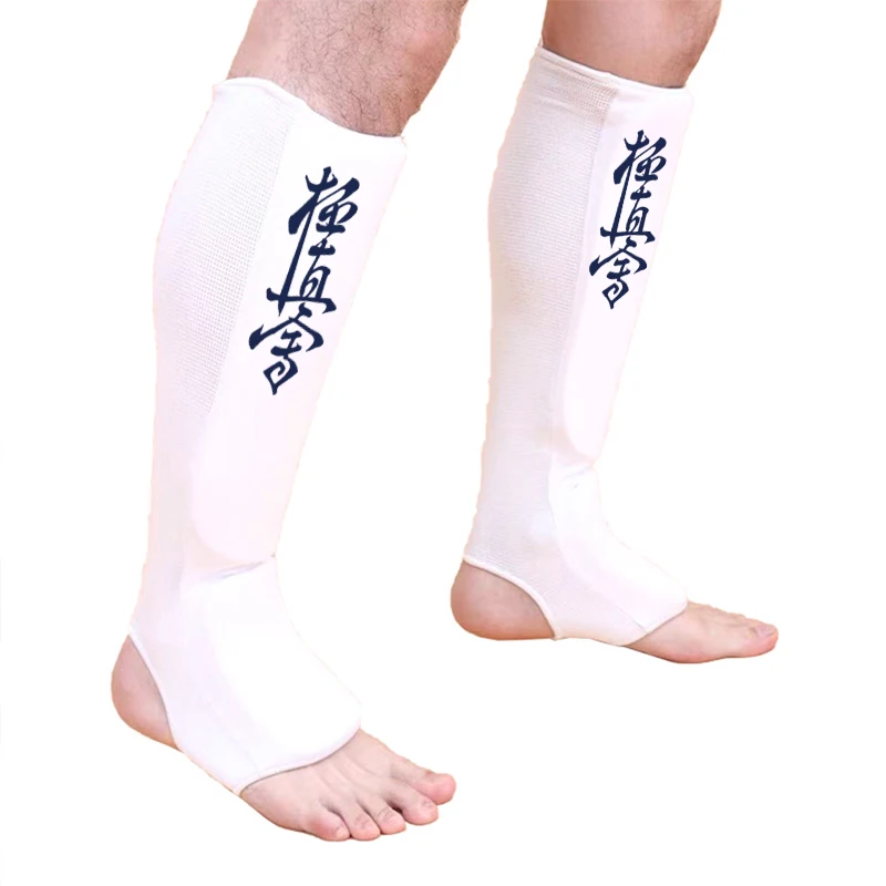 Elastic cloth shin Instep pads kickboxing men women kids kyokushin-kai training karate leg & foot protectors