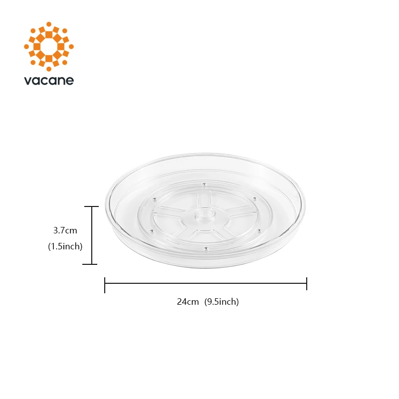 Vacane Clear Lazy Susan Organizer Plastic Lazy Susan Turntable For Cabinet 360 Degree Rotating Spice Rack Round-S