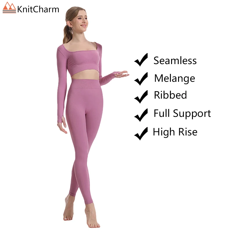 Seamless Outdoor Sports Yoga Suit Advanced Feeling Naked Feeling No Trace Yoga Suit Women Gym Fitness Yoga Sets