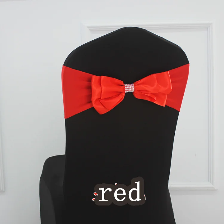 Wholesale Durable Elastic Wedding Bow Tie Chair Sash Buckle chair bow