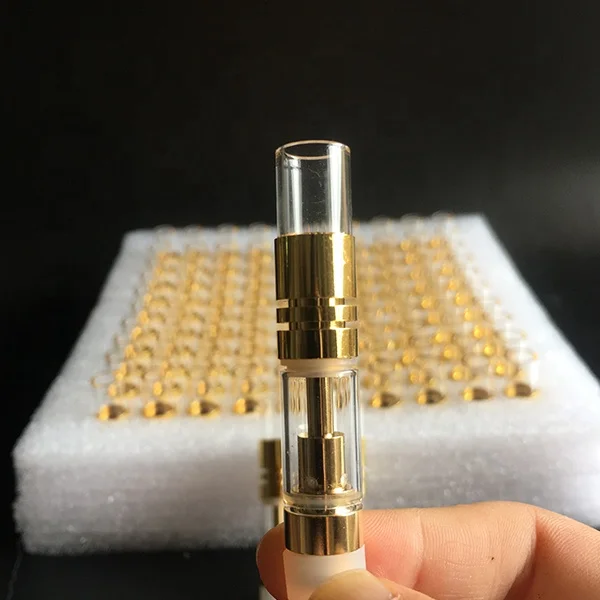 Беспротекаемый многоразовый Золотой бак для вейпа CBD со стеклянным наконечником керамический масляный атомайзер 0 5 мл картридж Oro Cartucho Aceite