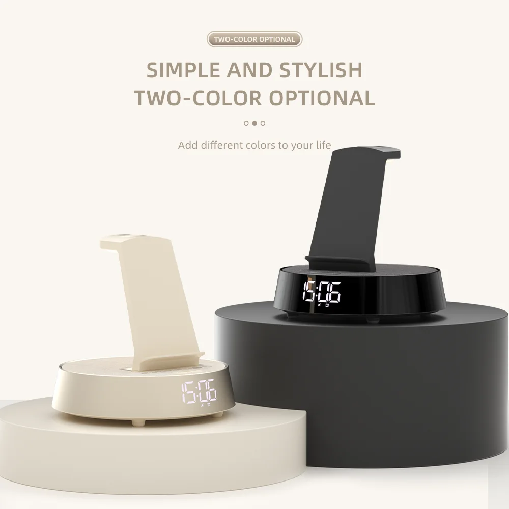 Wireless charging stand bluetooth audio small speaker desktop night light FM radio clock alarm clock