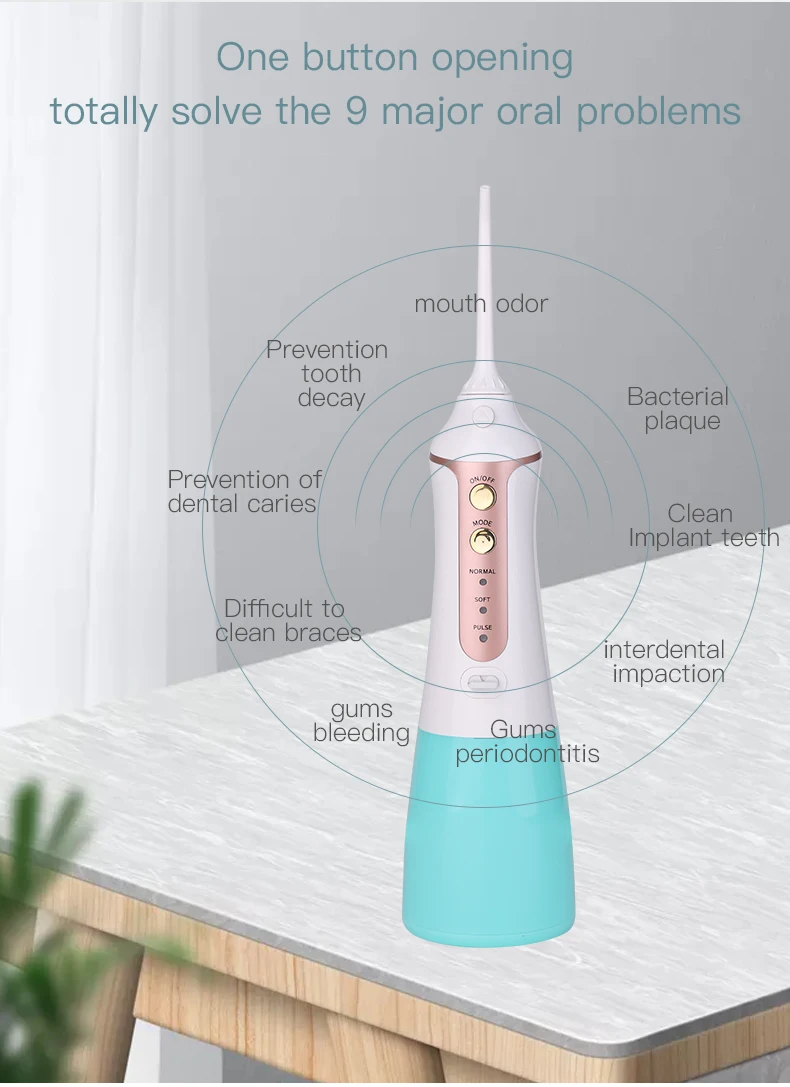 IPX7 Waterproof Cordless Water jet Flosser Portable Oral Irrigator Dental Floss water flosser for Home and Travel