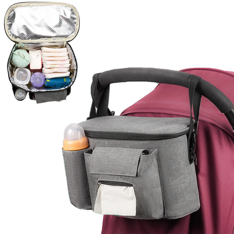 Factory wholesale Outdoor Travel universal baby stroller organizer Insulated diaper bag