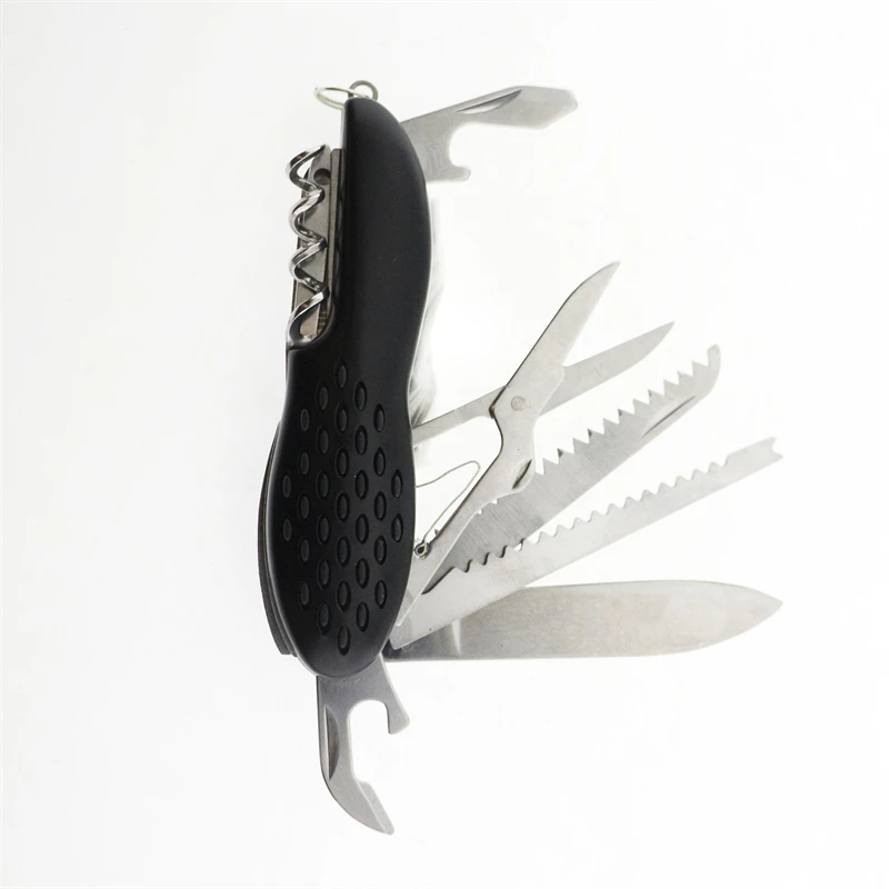 High quality 11 in 1 stainless steel multi knife utility EDC pocket multitool knife