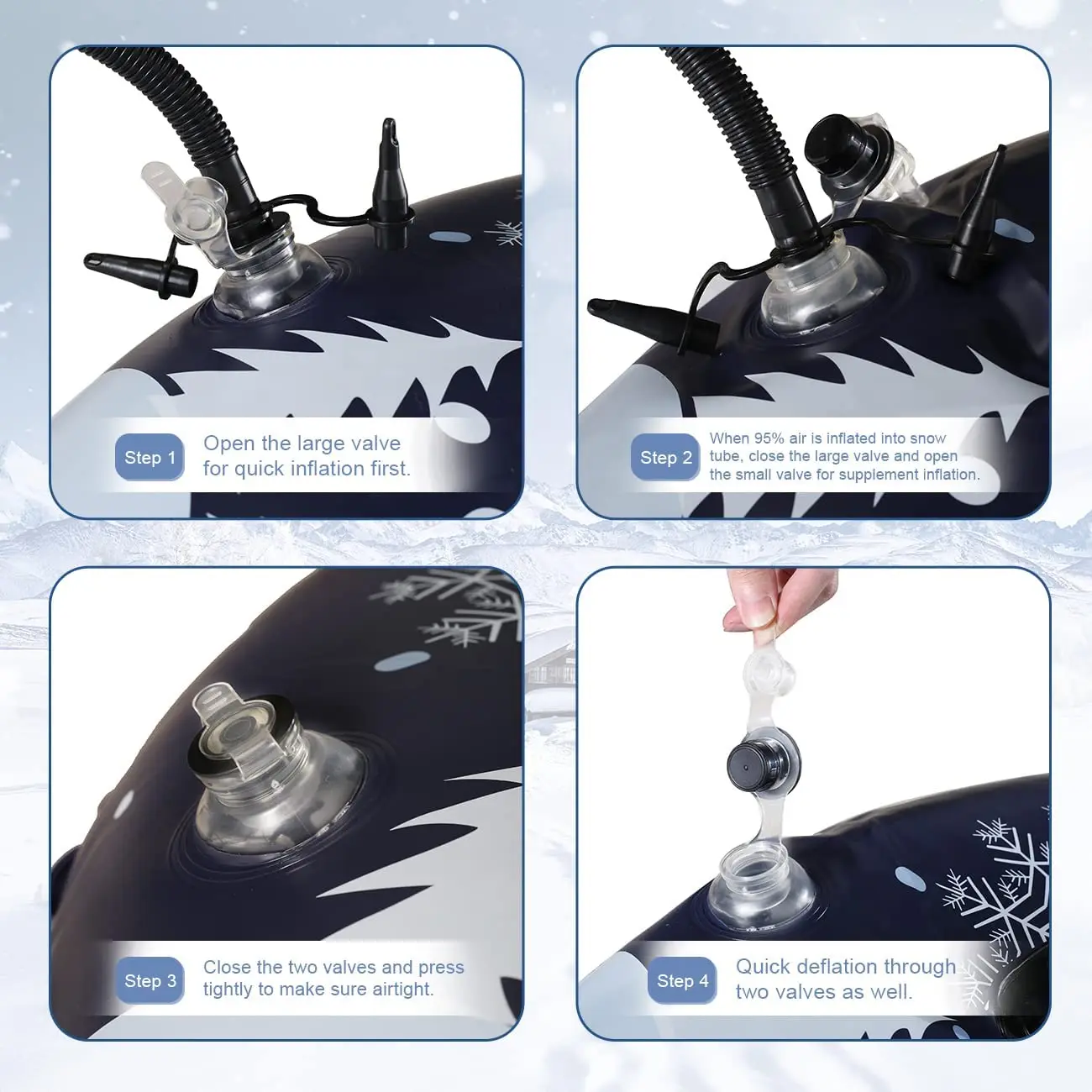 Heavy Duty Pvc Inflatable Snow Tube Durable Sled Snow Toys For Winter Outdoor Sledding Sports Fun Winter Fun Snow Tube