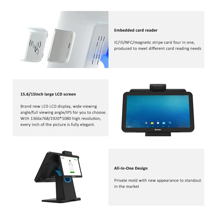 15.6 inch Factory Wholesale white POS LCD Touch Screen Monitor