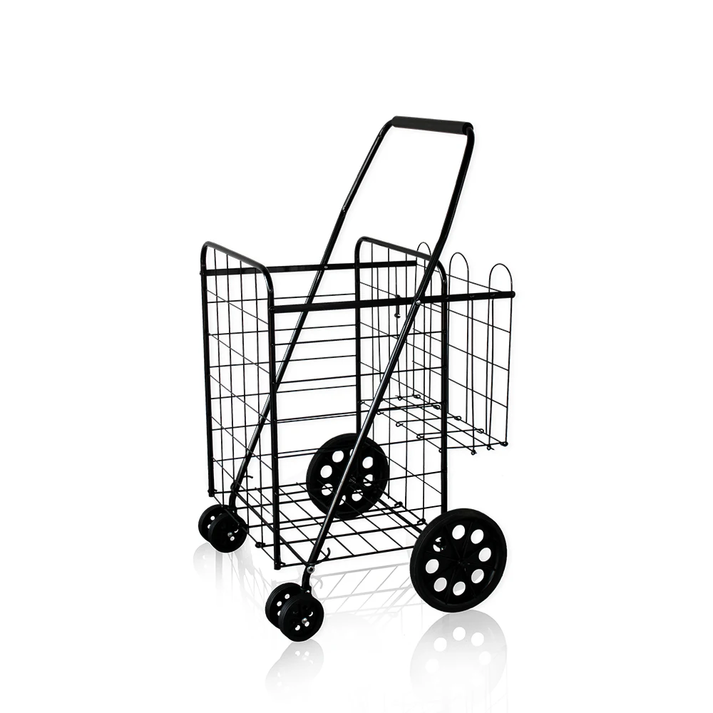 75lb 35KG Factory Customized Portable Folding steel wire cart wagon folding steel wire shopping cart for supermarket