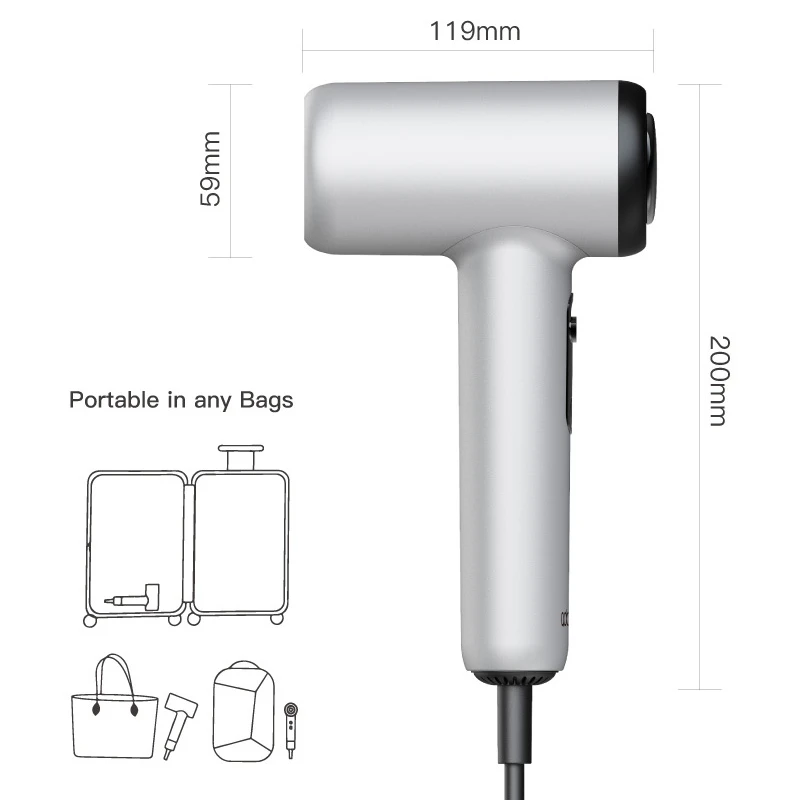 OEM Negative Ion High Speed Ionic Travel Portable Salon Professional BLDC 220V Hair Dryer