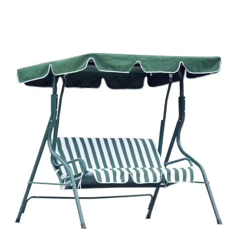 Customized 3 Seat Outdoor Patio Leisure Hanging Swinging Garden Chairs With Awning And Cushion