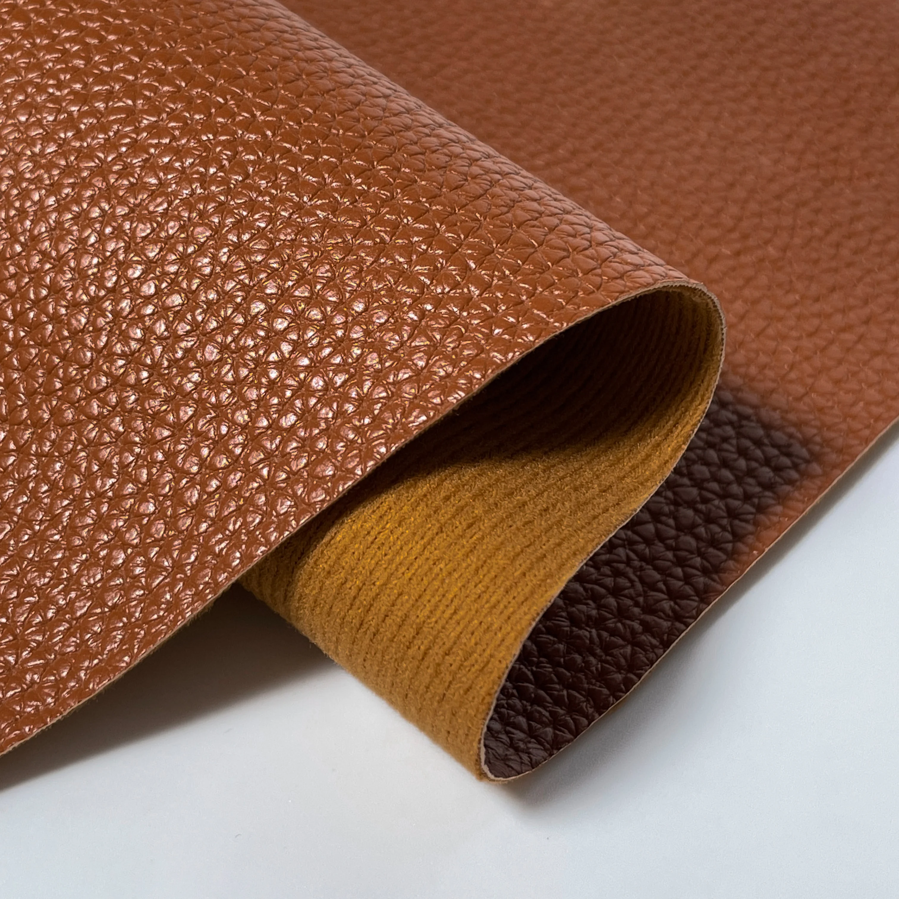 0.9mm Lychee Pattern PU Synthetic Leather Material For Bag
