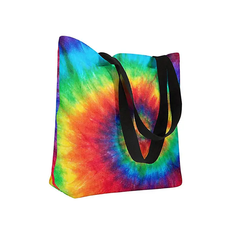 Высококачественная Холщовая Сумка-тоут для покупок с разноцветным узором на заказ