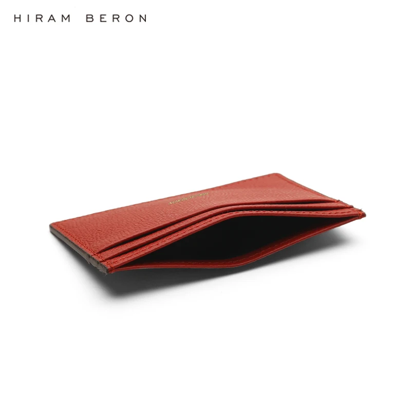 Hiram Beron Card Holder Wallet women red Italian leather dropship wholesale