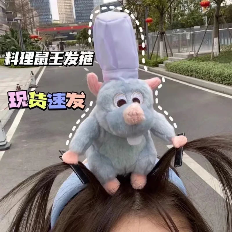 BoTu Anime Hair Bands Cooking Mouse Hair Bands Cartoon Plush Doll Headband Wide Hair Cards Headwear Creative Girls Toys Gifts