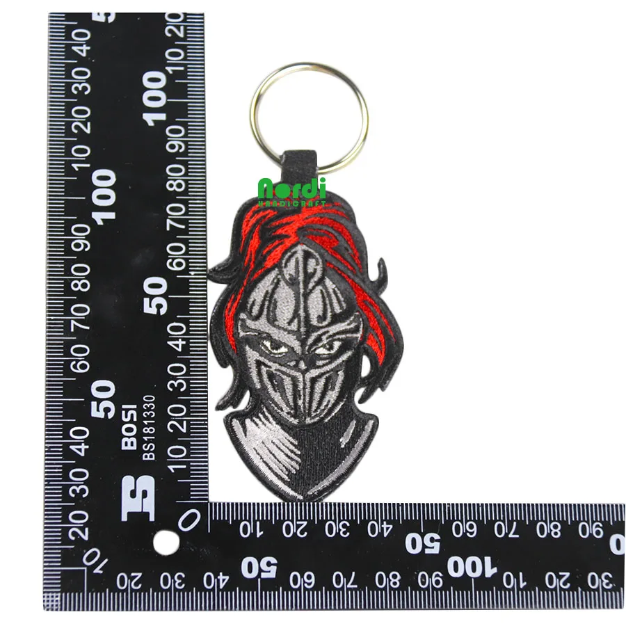 Cheap Custom Embroidery Key Tag Personalized Fabric Flight Airplane Woven Keychains